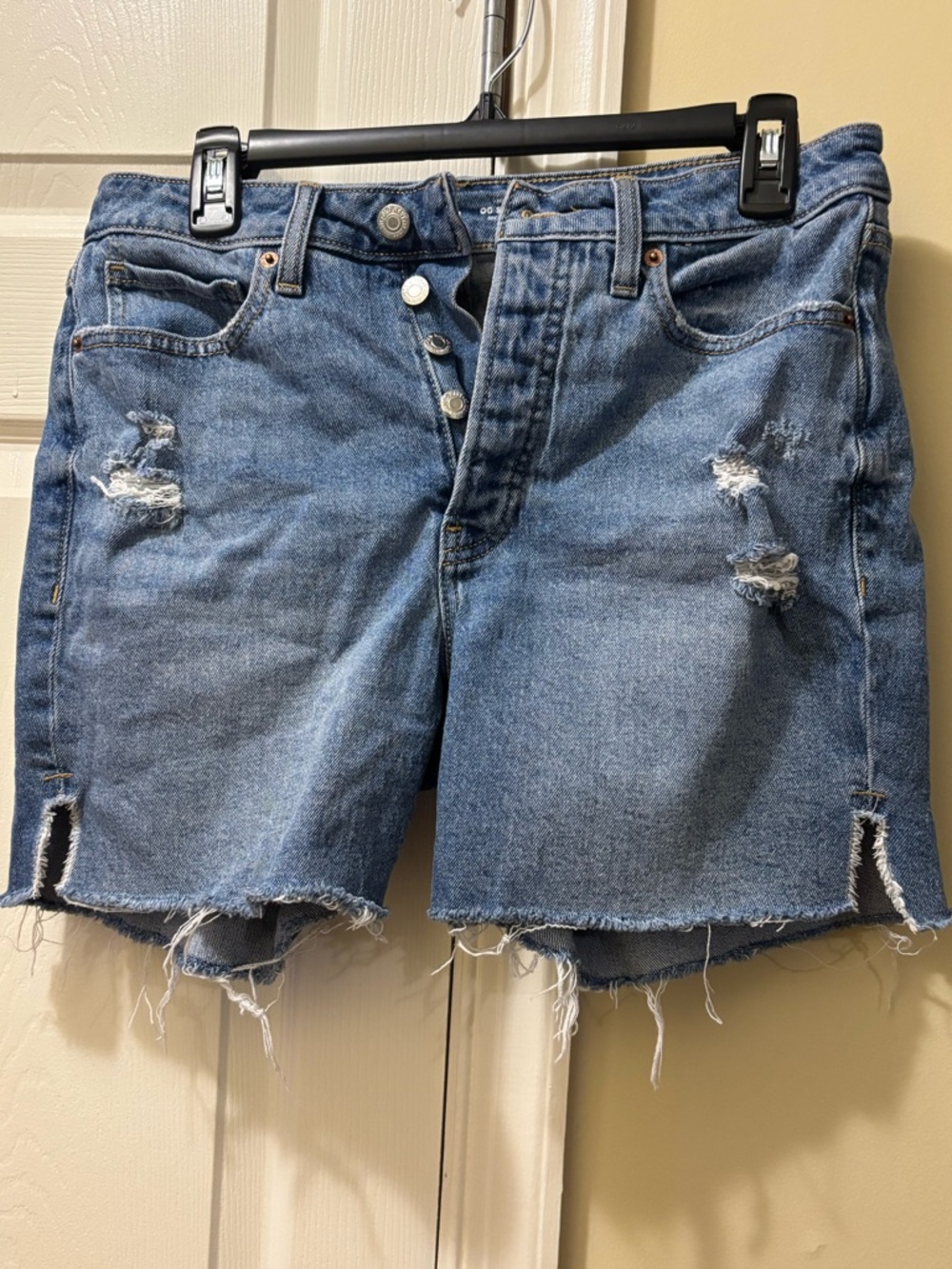 Old Navy BUTTON FLY SHORTS Womens Size 8 Blue Denim